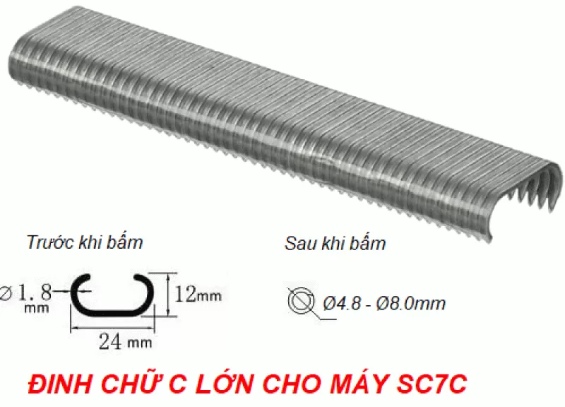 Đinh công nghiệp chữ C loại lớn