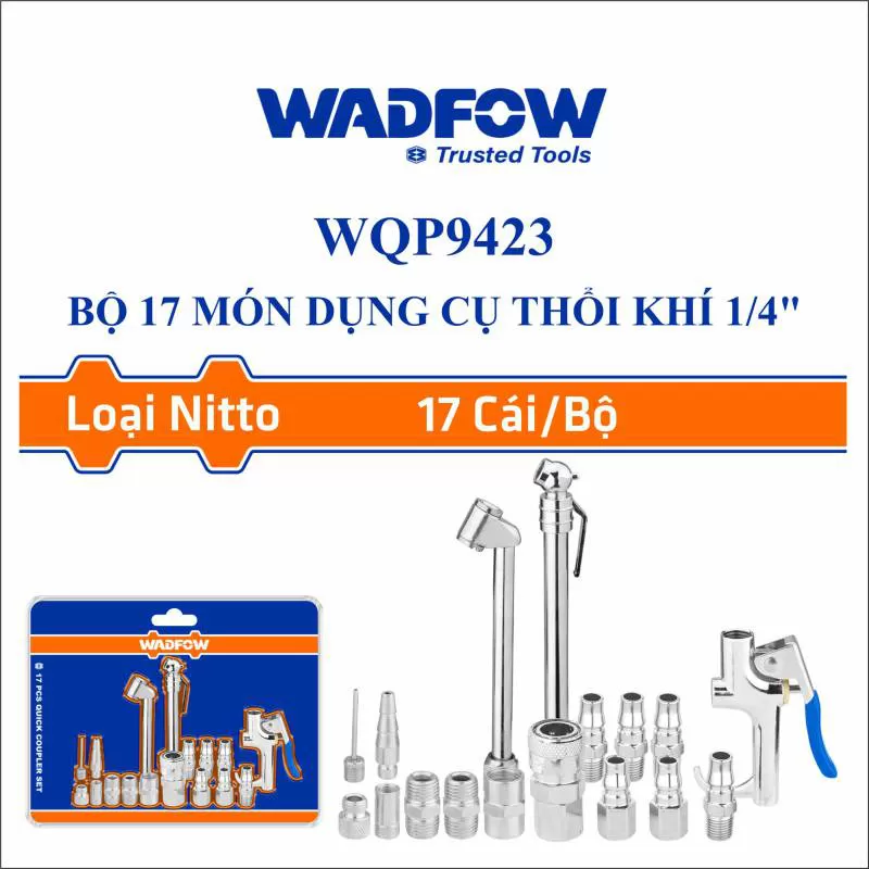 Bộ 17 món dụng cụ thổi khí 1/4 Inch WADFOW WQP9423 