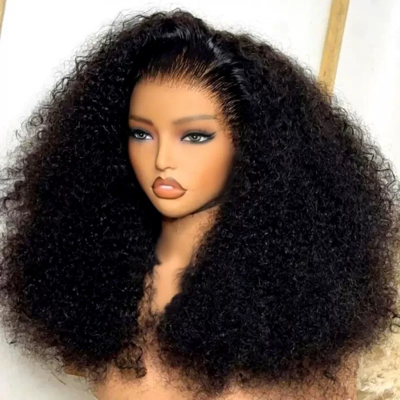 Tóc giả ren phía trước tóc người xoăn Jerry rẽ sâu 13*4 tóc trinh nữ nguyên bản Việt Nam dài 26 inch