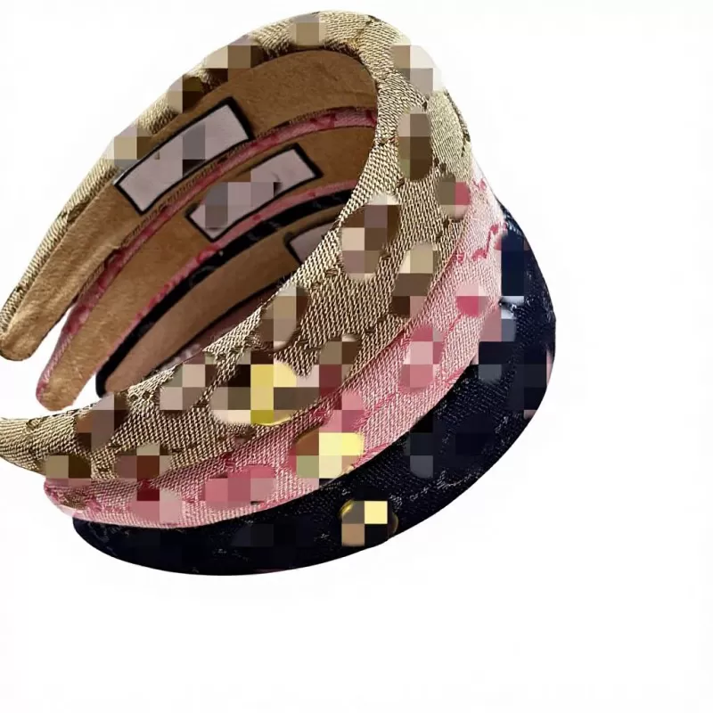 Luxury Fashion Popular 3cm Wide Head Hoops Double G Designer Branded Metal Logo Custom Headbands for Women