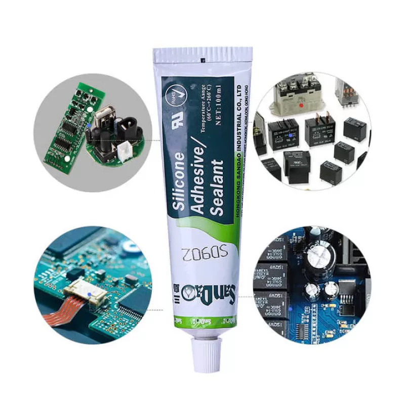 Keo dán đa năng RTV Keo dán keo silicone trắng Keo dán silicone chống cháy chống cháy cho PCB điện tử