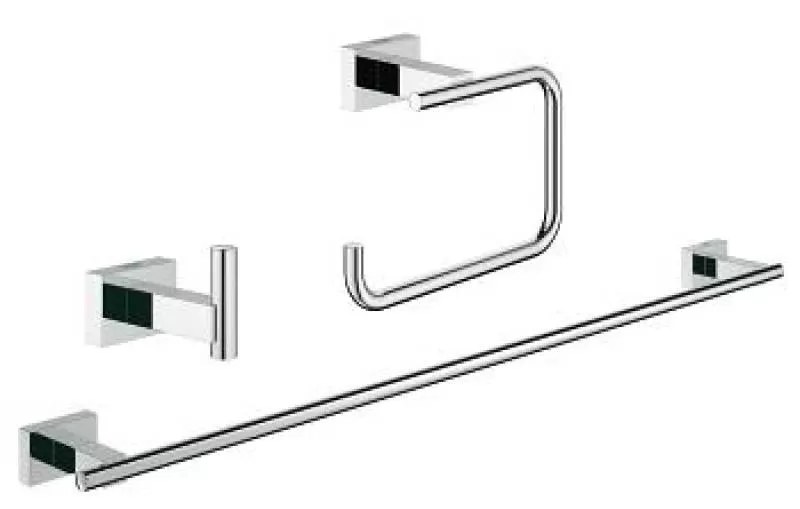 Bộ móc áo, móc giấy và thanh treo khăn Essentials Cube 40777001