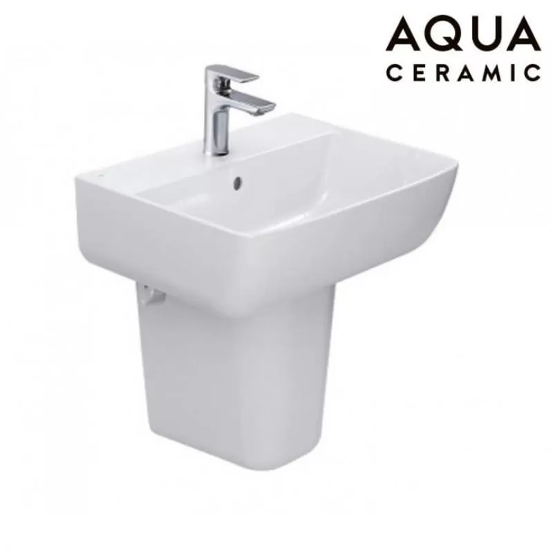 BỘ LAVABO TREO + CHÂN TREO NGẮN - L-312V(EC/FC)+L-298VC