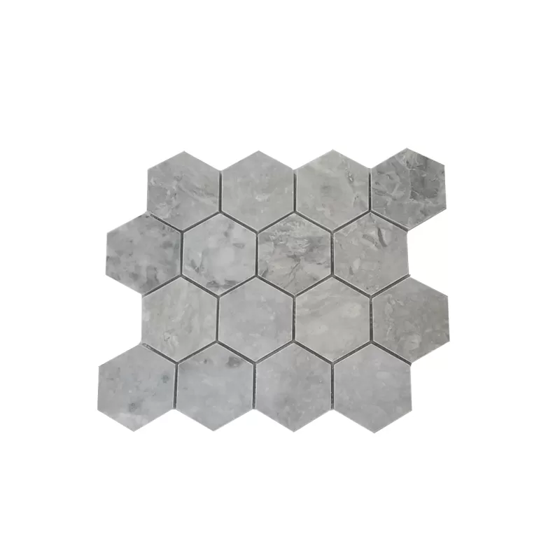 Grey Mosaic Hex 3"