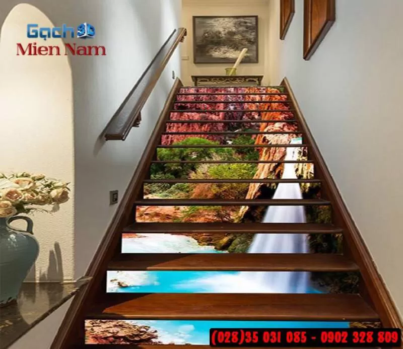 Tranh gạch 3d ốp bậc cầu thang BCT118