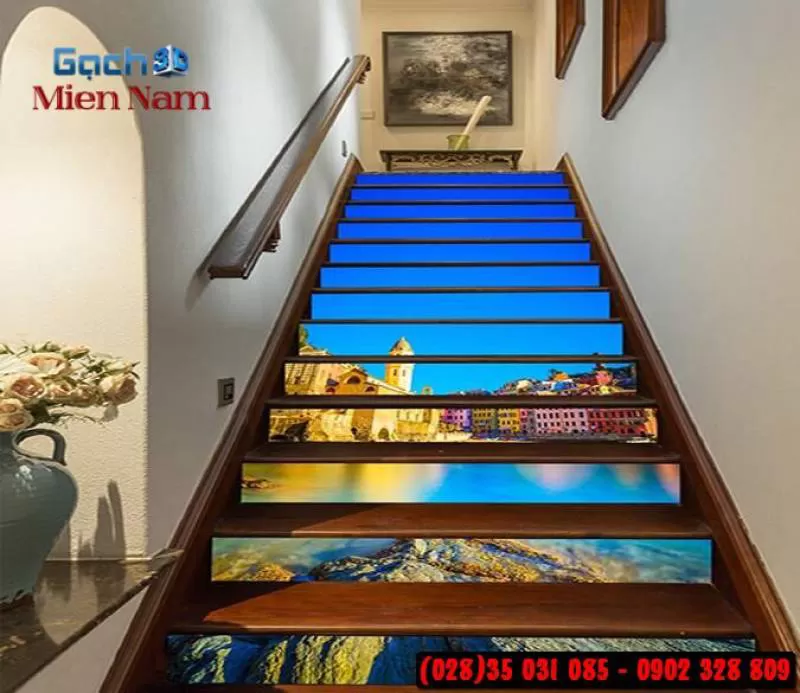 Tranh gạch 3d ốp bậc cầu thang BCT114