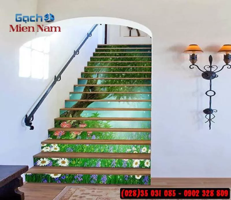 Tranh gạch 3d ốp bậc cầu thang BCT101