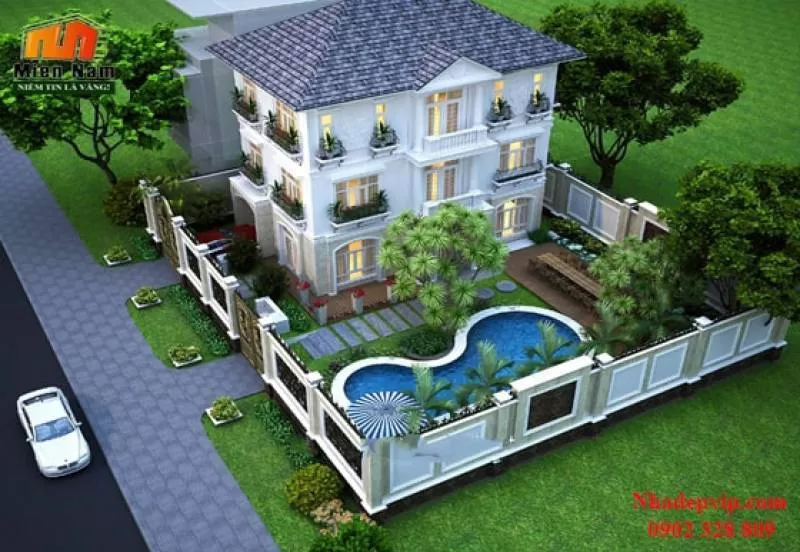 Thiết kế thi công biệt thự vườn chị Trang Tiền Giang