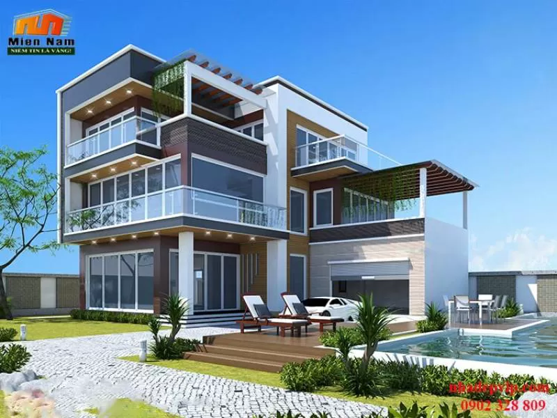 Thiết kế thi công biệt thự Chị Hoài Thanh Củ Chi