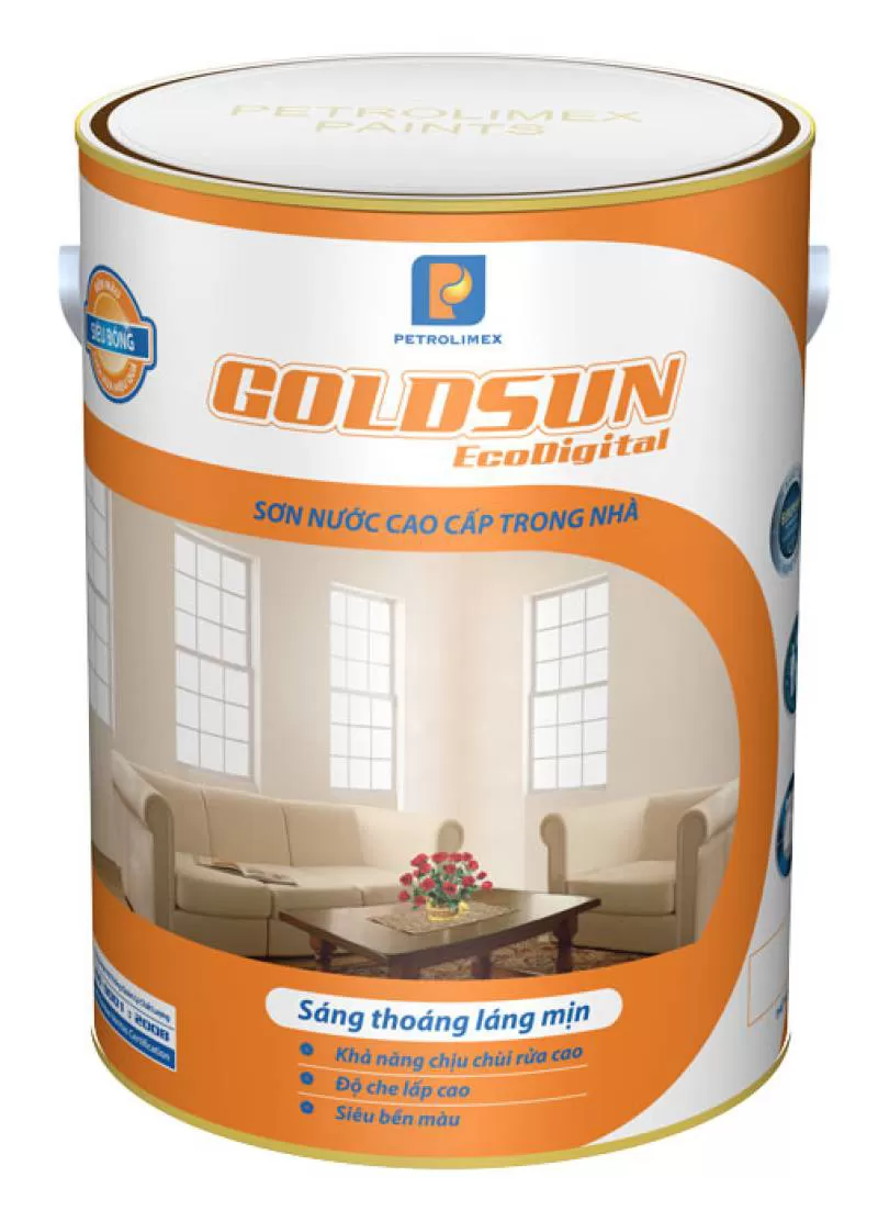 Sơn nội thất cao cấp GOLDSUN ECODIGITAL (màu chuẩn) – 5 lít