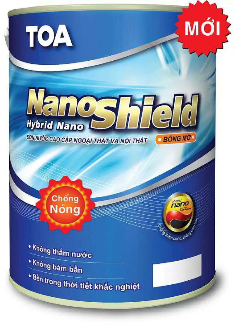 Sơn ngoại thất TOA NANOSHIELD bóng (màu trắng) – 5 lít