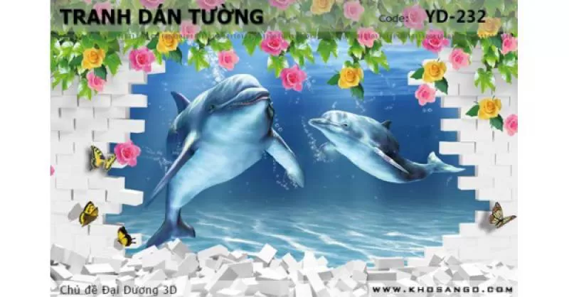 Tranh dán tường Đại Dương 3D YD-232