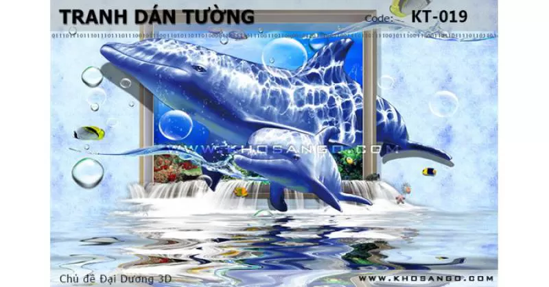 Tranh dán tường Đại Dương 3D KT-019