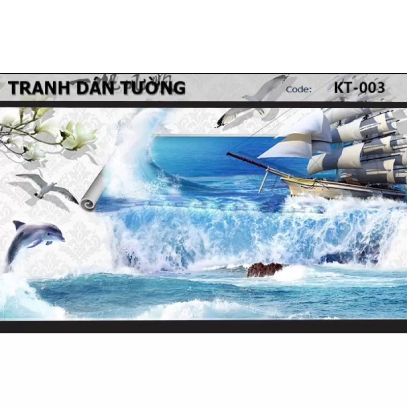 Tranh dán tường Đại Dương 3D KT-003