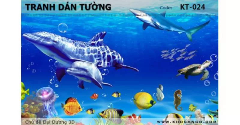 Tranh dán tường Đại Dương 3D KT-024