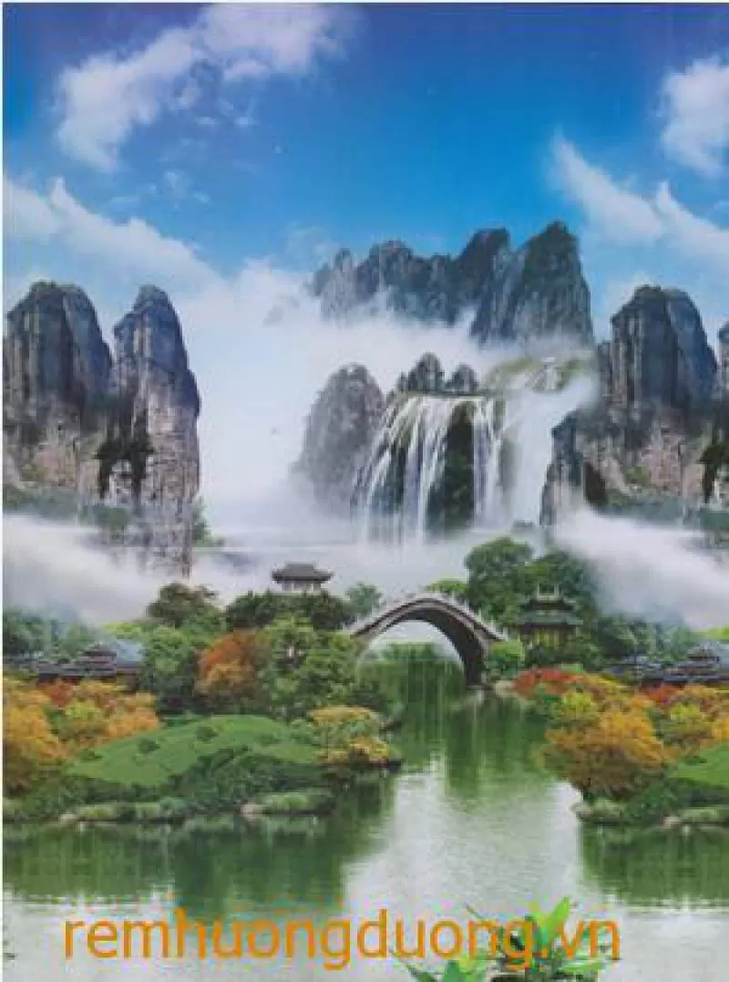 Rèm cuốn tranh CT.014B - Rèm Hướng Dương