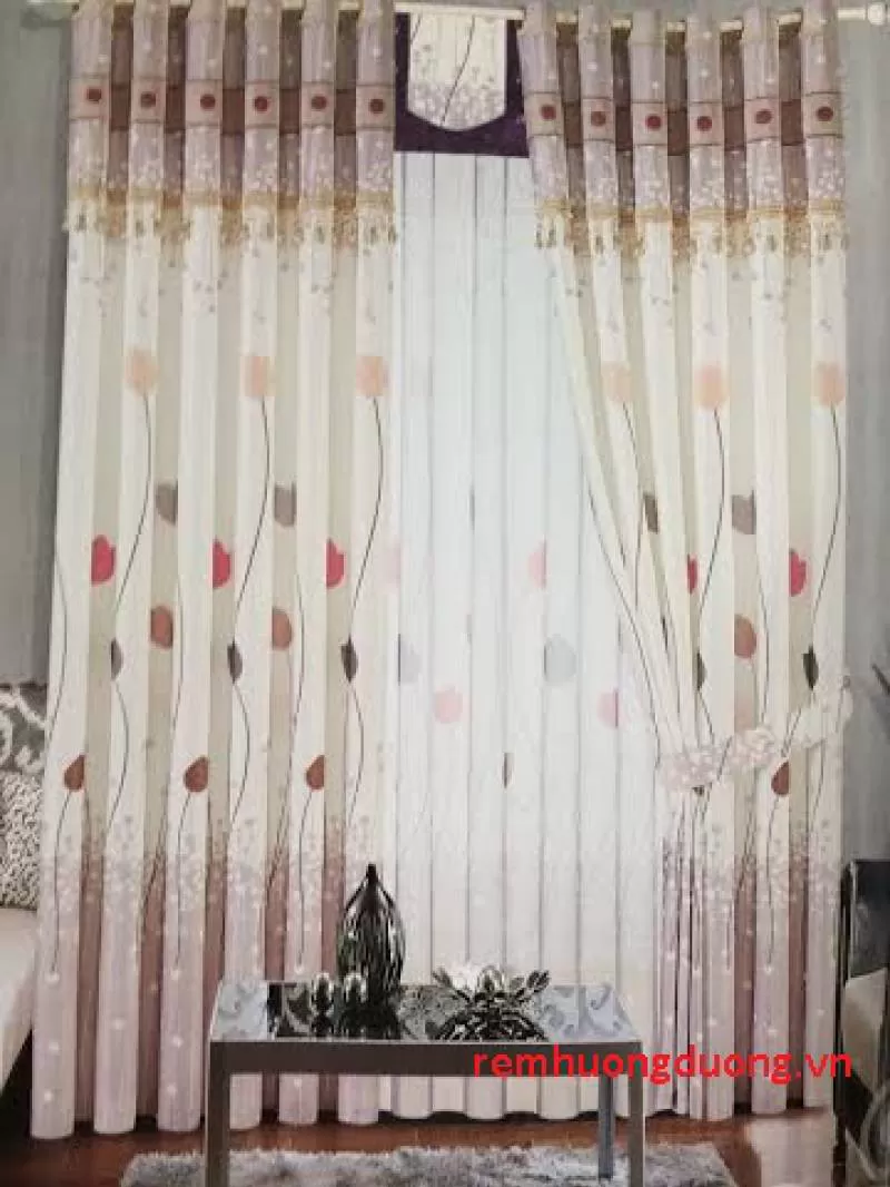 Rèm vải chống nắng phòng khách giá rẻ Hà Nội