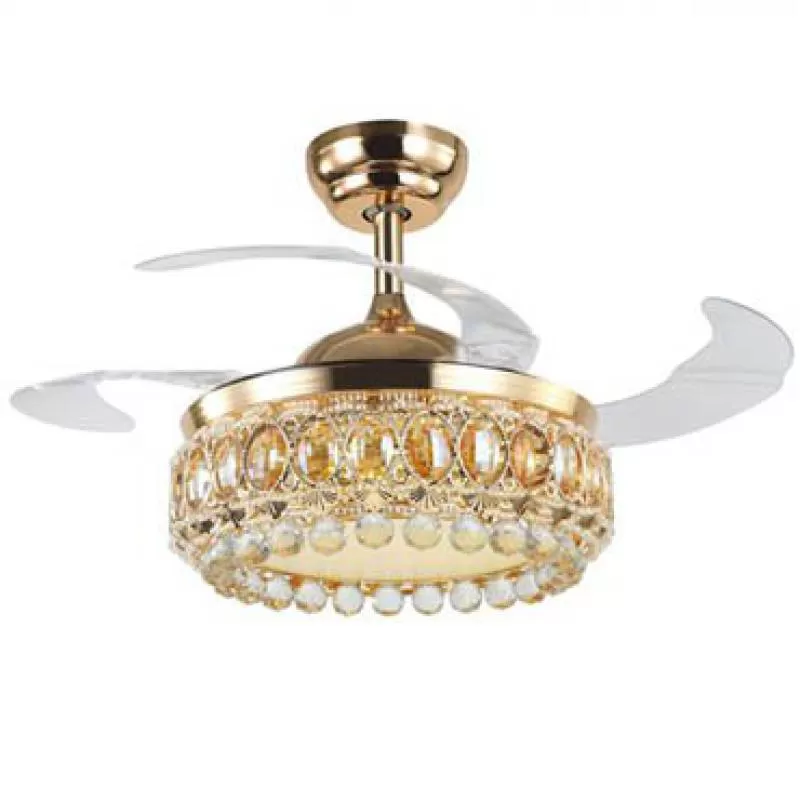 Đèn quạt trần pha lê phòng khách JC8098