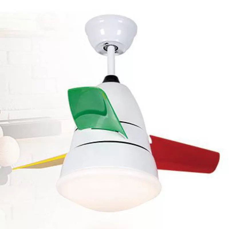 Quạt trần đèn LED cánh đa sắc màu trắng FG L8618