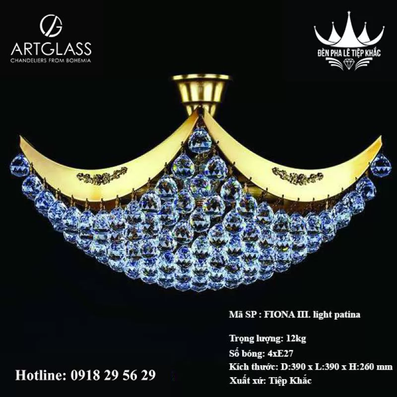 Đèn lồng ốp trần FIONA III. light patina Bởi 5871 đánh giá