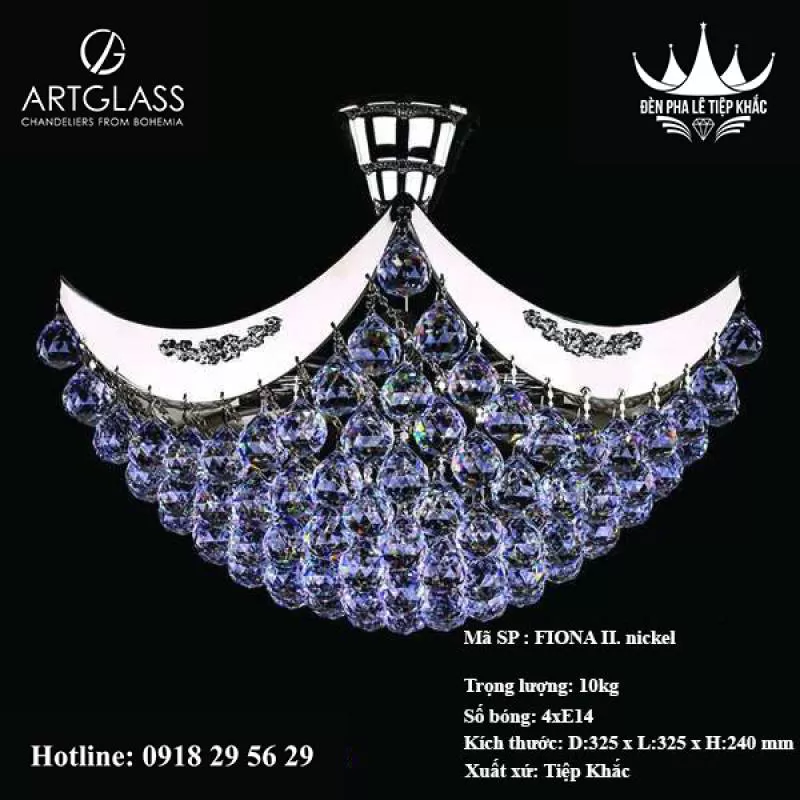 Đèn lồng ốp trần FIONA II. nickel Bởi 5870 đánh giá