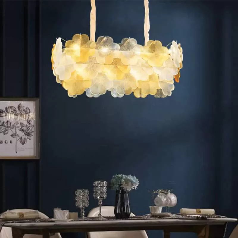 Đèn thả trần bàn ăn lá thủy tinh cao cấp, sang trọng L800mm AN-CPL7715 