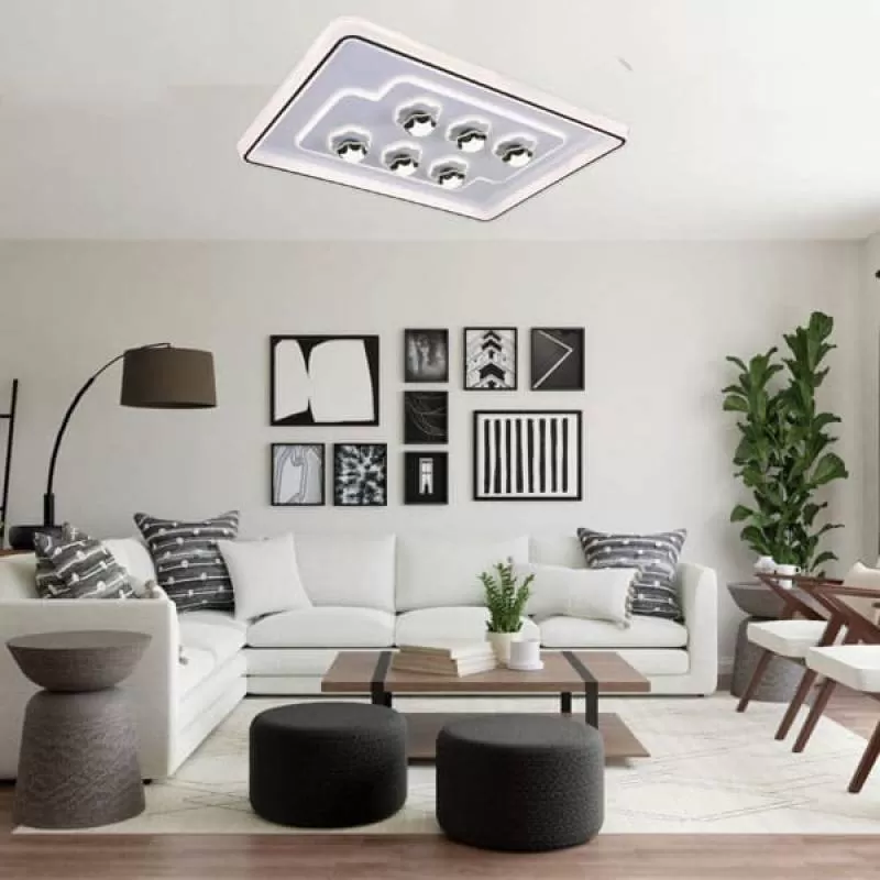 Đèn mâm ốp trần led chữ nhật gắn phòng khách L1070 x W700mm AN-ML2125