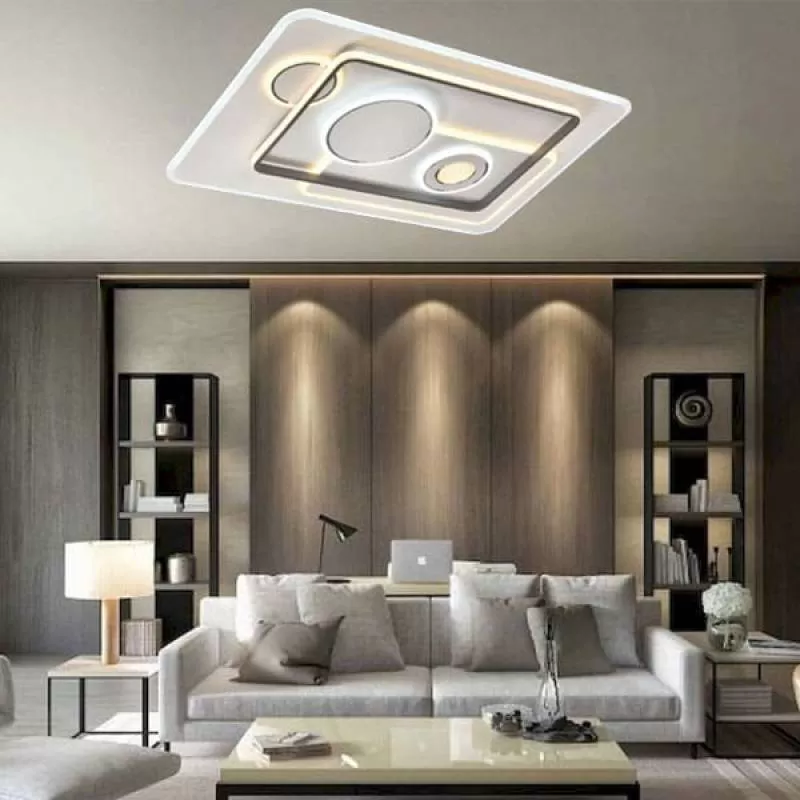 Đèn mâm ốp trần led chữ nhật gắn phòng khách L850 x W550mm AN-MH5189