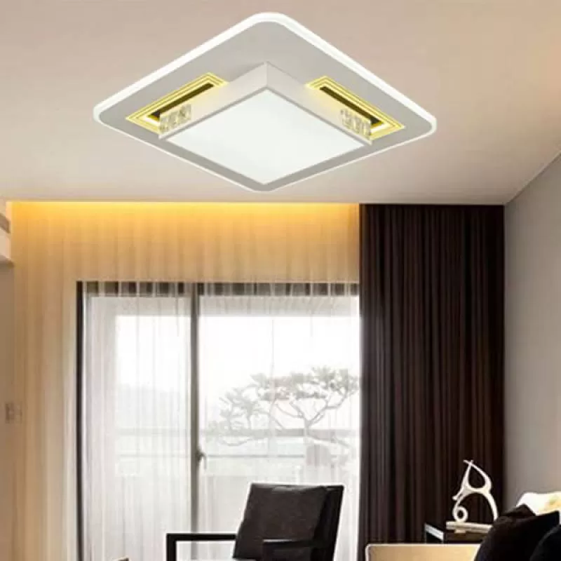 Đèn mâm ốp trần led vuông 3 chế độ ánh sáng cao cấp D600mm EC-ML8634