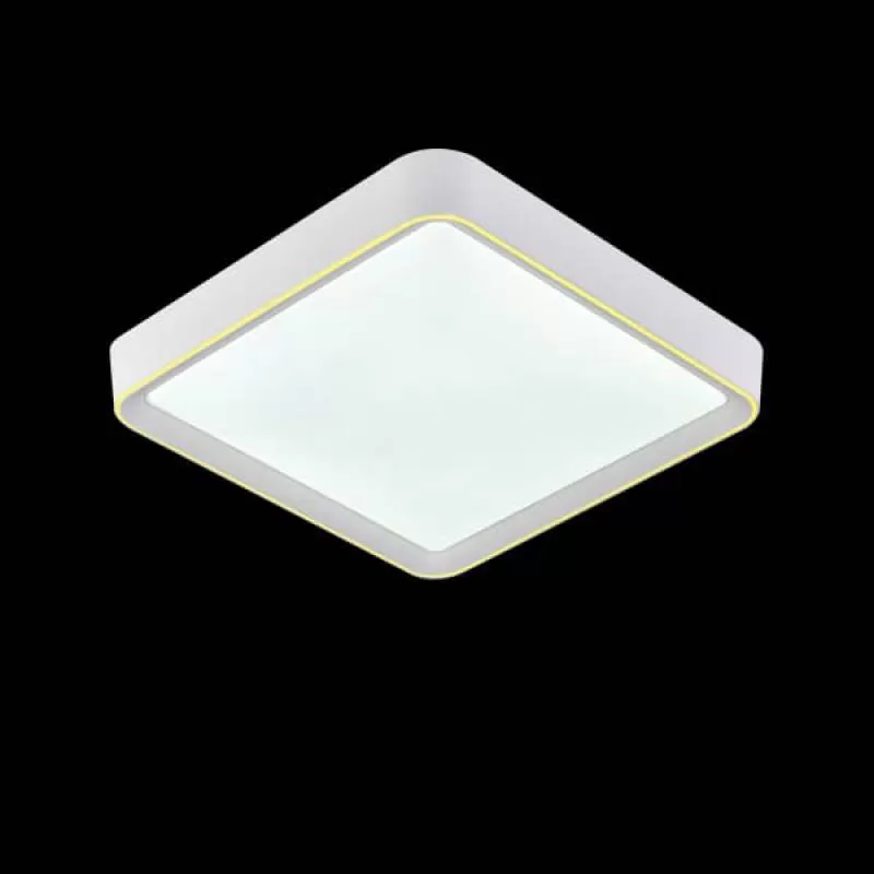 Đèn mâm áp trần led vuông viền vàng 3 chế độ ánh sáng D500mm EC-MSS646