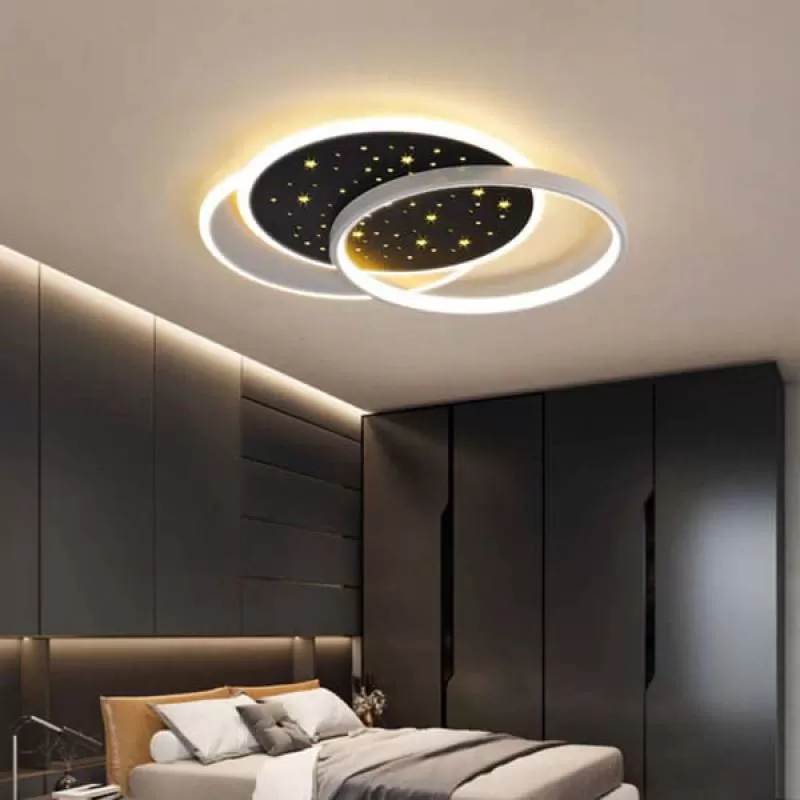 Đèn ốp trần led 3 chế độ trang trí phòng ngủ hiện đại D550mm EC-ML29