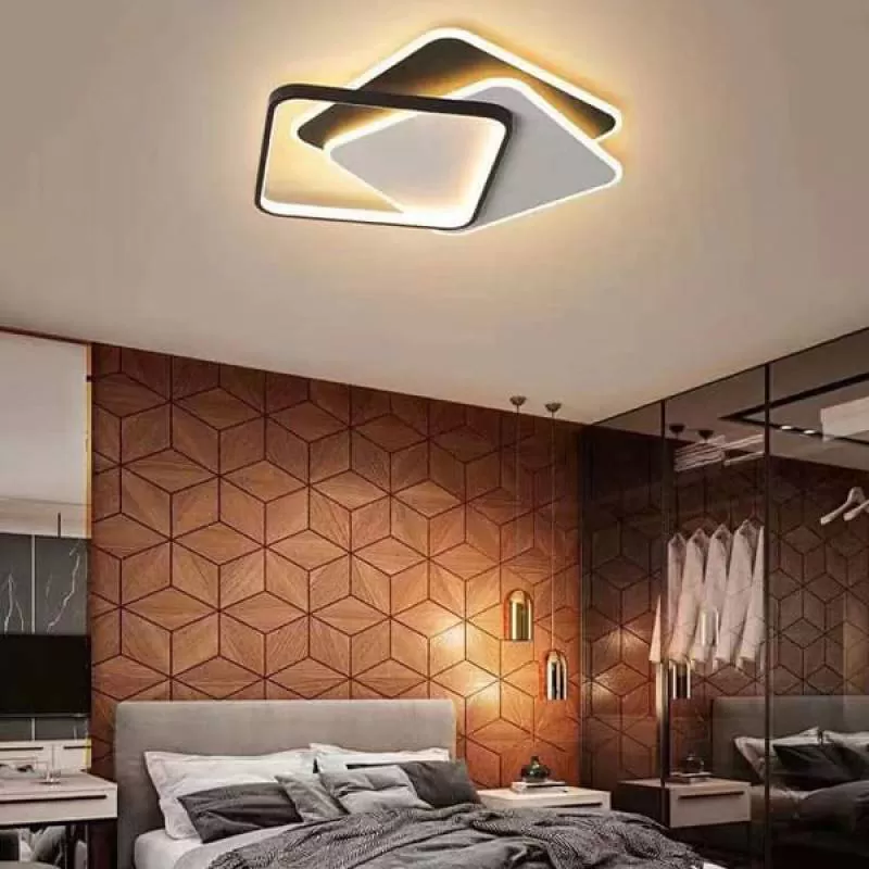 Đèn ốp trần led 3 màu trang trí phòng ngủ hiện đại 550x500mm EC-ML38