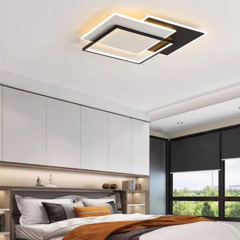 Đèn ốp trần led 3 màu trang trí phòng ngủ hiện đại 500x500mm EC-ML39