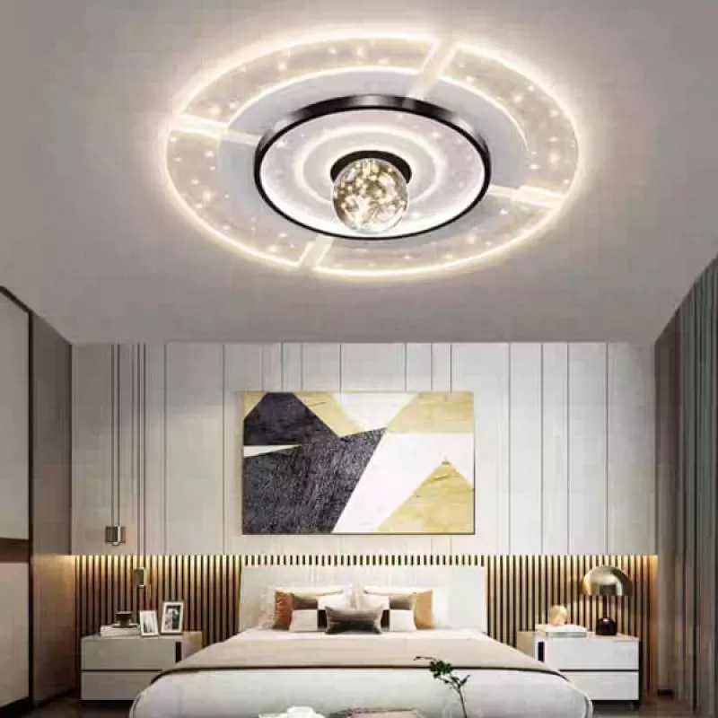 Đèn ốp trần led 3 chế độ trang trí phòng ngủ hiện đại D500mm EC-ML46