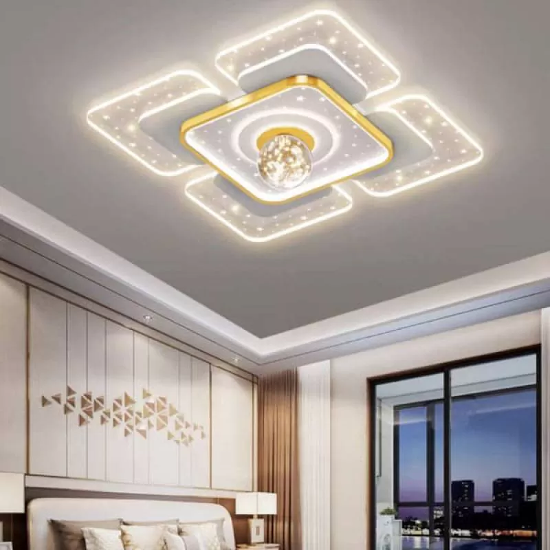 Đèn ốp trần led trang trí phòng khách nhỏ cho căn hộ 500x500mm EC-ML47