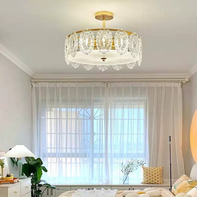 Đèn thả trần phòng khách chao thủy tinh cao cấp D500mm AN-CPL5509