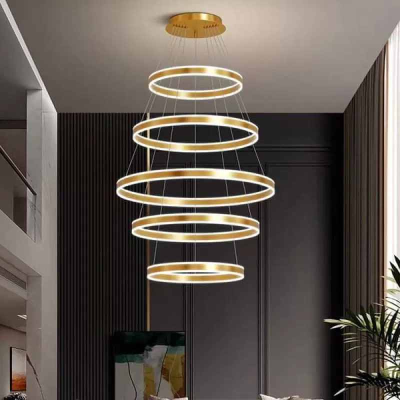 Đèn thả thông tầng 5 vòng tăng giảm ánh sáng H4000mm VA-T7596/46864