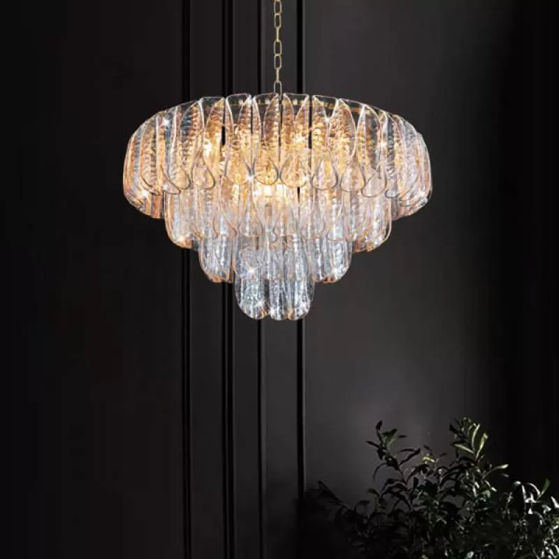 Đèn thả trần thủy tinh cao cấp trang trí phòng khách D800mm DR-NC8802B 