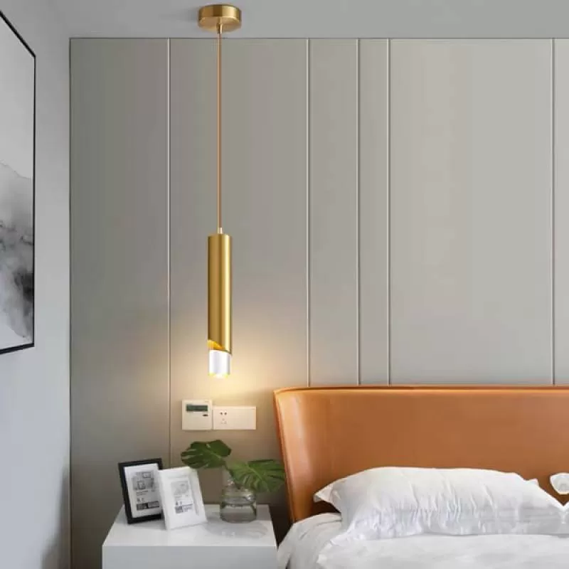 Đèn thả trần led thân vàng trang trí đầu giường phòng ngủ VA-T8988GD 