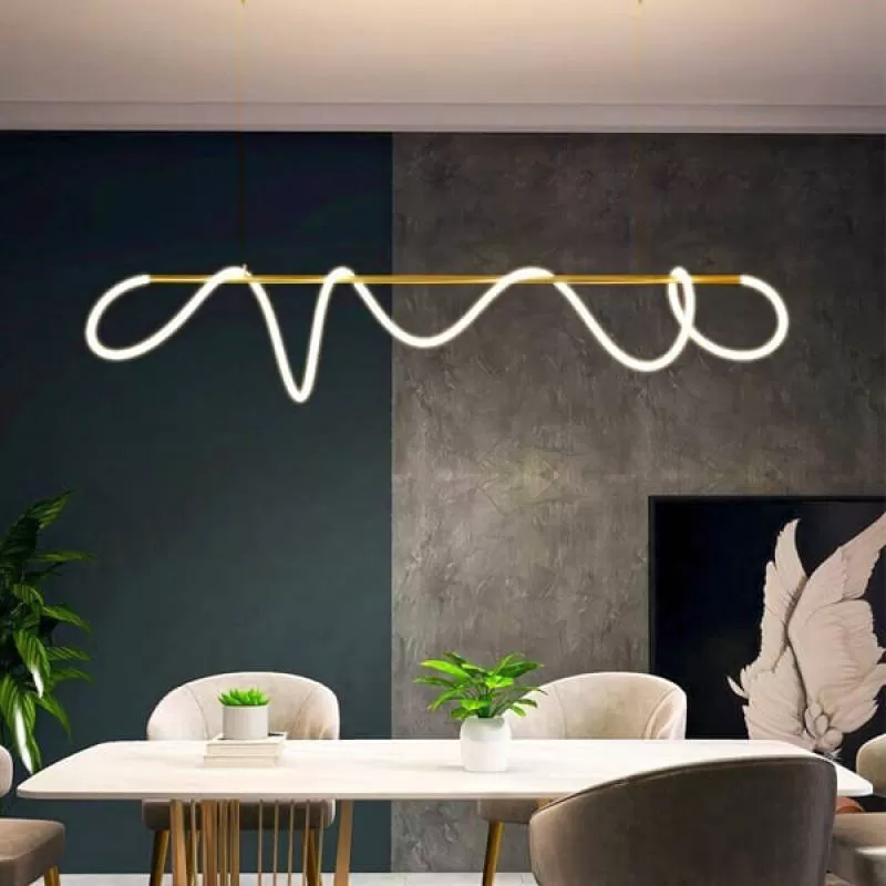 Đèn thả trần thân bằng hợp kim trang trí bàn ăn dài L1500mm DC-TTK131