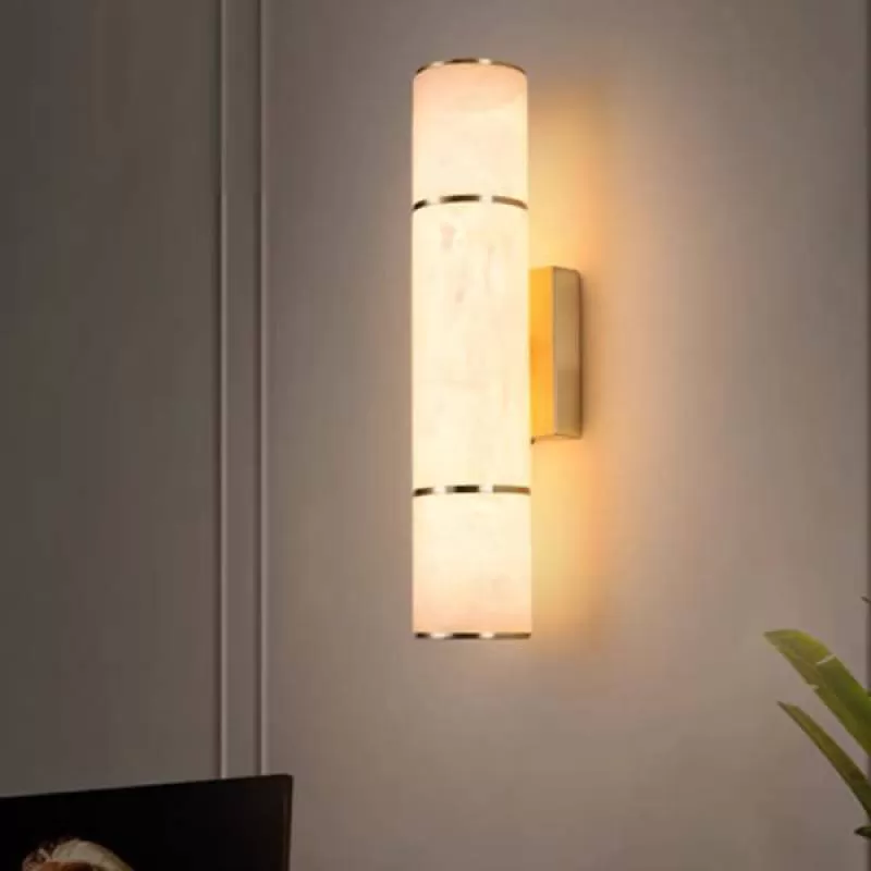 Đèn tường ngoài trời thân đồng chao đá gắn mái hiên H580mm DC-VD8007