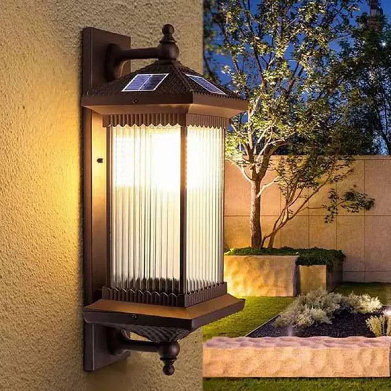 Đèn treo tường năng lượng mặt trời gắn thêm bóng điện H570mm HP-VNL07