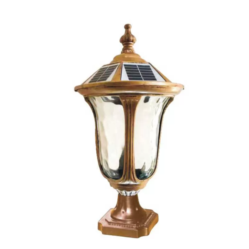 Đèn trụ cổng năng lượng mặt trời tích hợp bóng điện H350mm EC-SOLAR304