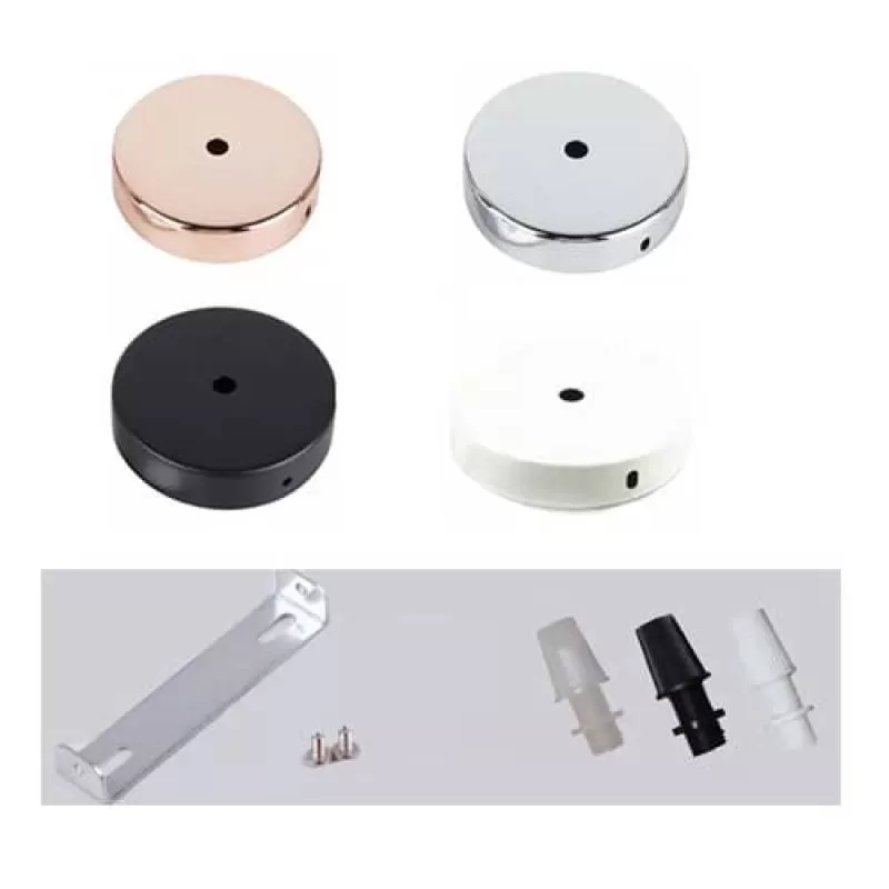 Đế gắn đèn thả đơn màu đen, trắng, hồng, inox