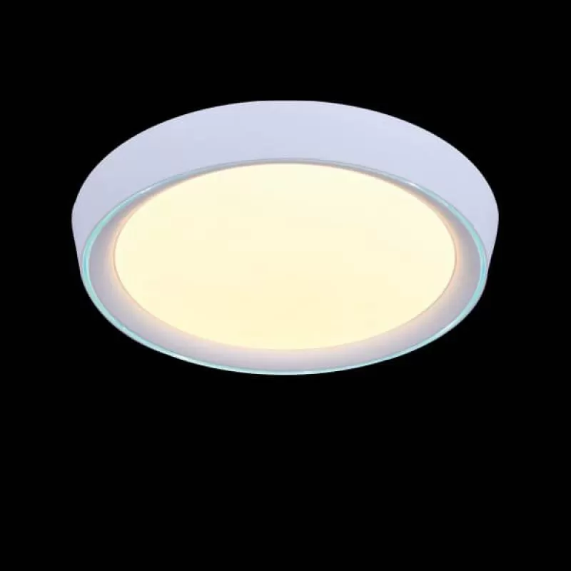 Đèn mâm áp trần led tròn viền xanh dương 3 chế độ màu D500mm EC-MSS637