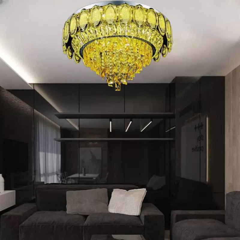 Đèn mâm ốp trần led tròn 3 chế độ màu gắn phòng khách D600mm HP-ML7000