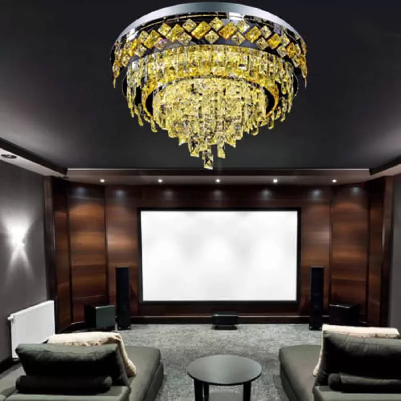 Đèn mâm ốp trần led tròn 3 chế độ màu gắn phòng khách D600mm HP-ML7001