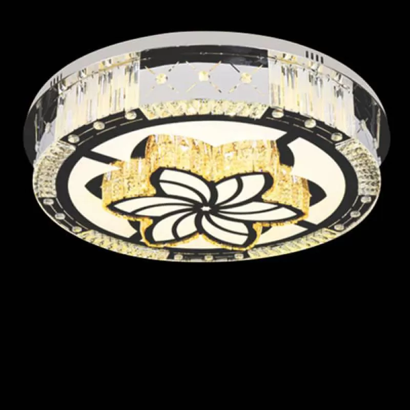 Đèn mâm áp trần led tròn 3 chế độ cho phòng khách lớn D800mm EC-ML8563