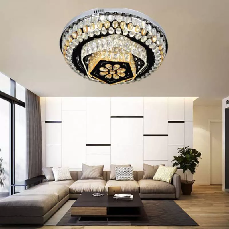 Đèn mâm ốp trần led tròn trang trí 3 chế độ ánh sáng D600mm VA-MT3726