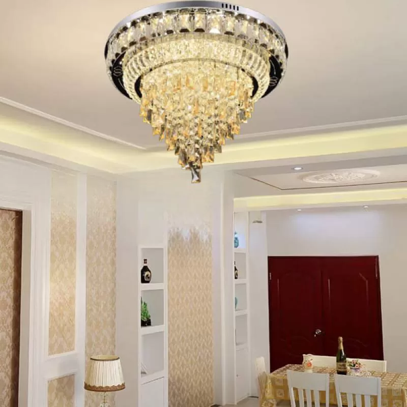 Đèn mâm ốp trần led tròn trang trí 3 chế độ ánh sáng D600mm VA-MT3668